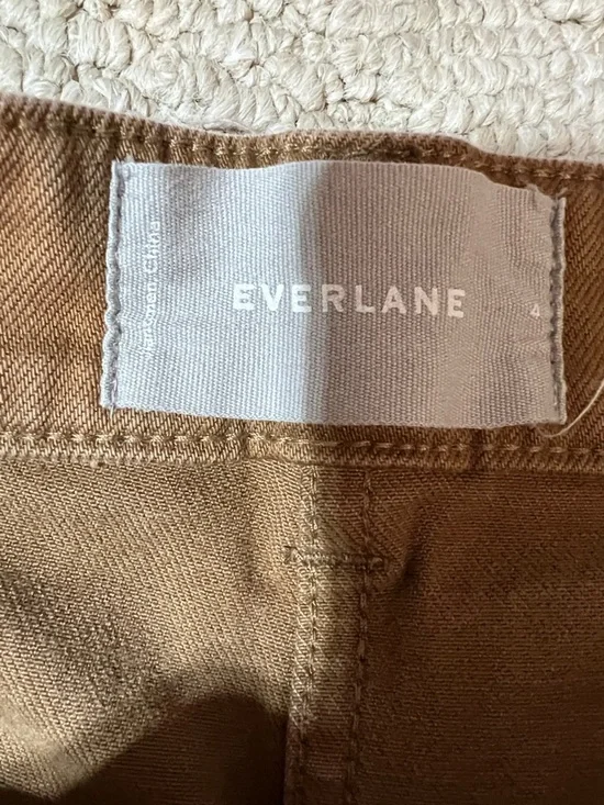 Everlane Wide Leg Pants Women’s Size 4 Brown High Rise Chino Style - Picture 2 of 3
